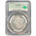  1891-CC Morgan Silver Dollar CACG MS64 