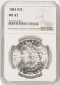 Bullionshark 1884-O S$1 Morgan Silver Dollar Coin NGC MS67 - HAT522030010 