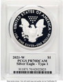 Bullionshark 2021-W $1 Proof American Silver Eagle Coin PCGS PR70 DCAM - Type One - First Day of Issue - HAT779203017 