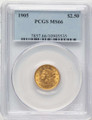 1905 $2.5 Liberty Gold Quarter Eagle Coin PCGS MS66 coin front image