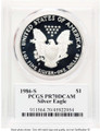 1986-S $1 Proof American Silver Eagle Coin PCGS PR70 DCAM - Thomas D. Rogers Sr. Signature coin back image