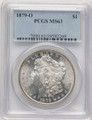 1879-O S$1 Morgan Silver Dollar Coin PCGS MS63 coin front image