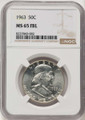 1963 50C Franklin Half Dollar Coin NGC MS65 coin front image