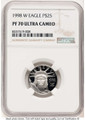 1998-W $25 Proof 1/4 oz Platinum Eagle Coin NGC PF70 UCAM - Statue of Liberty coin front image