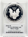 2010-W S$1 Proof American Silver Eagle Coin PCGS PR70 DCAM coin back image