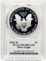 Bullionshark 2003-W S$1 Proof American Silver Eagle Coin PCGS PR70 DCAM - HAT781017244 
