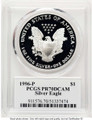1996-P S$1 Proof American Silver Eagle Coin PCGS PR70 DCAM coin back image