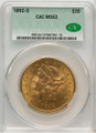 Bullionshark 1892-S $20 Liberty Gold Double Eagle CACG MS62 - HAT572320056 