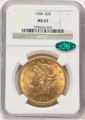 Bullionshark 1904 $20 Liberty Gold Double Eagle NGC MS63  CAC - HAT780012004 
