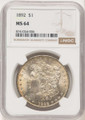 1892 S$1 Morgan Silver Dollar Coin NGC MS64 coin front image