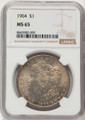 1904 S$1 Morgan Silver Dollar Coin NGC MS65 coin front image