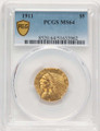 1911 $5 Indian Gold Half Eagle Coin PCGS MS64 coin front image