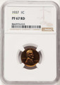 1937 1C Proof Lincoln Cent Coin NGC PF67     RD coin front image