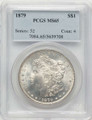 1879 S$1 Morgan Silver Dollar Coin PCGS MS65 coin front image