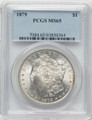 1879 S$1 Morgan Silver Dollar Coin PCGS MS65 coin front image