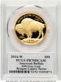 2014-W $50 Proof 1 oz American Gold Buffalo Coin PCGS PR70 DCAM coin back image