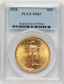 1928 $20 Saint Gaudens Double Eagle PCGS MS67 coin front image