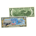  U.S. Air Force USA 250th Anniversary $2 Bill "AIM HIGH, FLY-FIGHT-WIN" with Certificate of Authenticity 