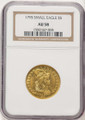 1795 $5 Early Half Eagle Coin NGC AU58   Small Eagle coin front image