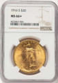Bullionshark 1916-S $20 Saint Gaudens Double Eagle NGC MS66  + - HAT783791032 