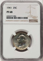 1941 25C Proof Washington Quarter Coin NGC PF68 coin front image