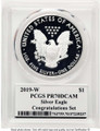 Bullionshark 2019-W $1 Proof American Silver Eagle Coin PCGS PR70 DCAM - Congratulations Set - HAT786145031 