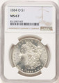 1884-O S$1 Morgan Silver Dollar Coin NGC MS67 coin front image