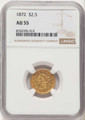 1872 $2.5 Liberty Gold Quarter Eagle Coin NGC AU55 coin front image