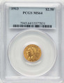 1913 $2.5 Indian Gold Quarter Eagle Coin PCGS MS64 coin front image