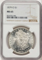 1879-O S$1 Morgan Silver Dollar Coin NGC MS65 coin front image