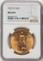 Bullionshark 1923-D $20 Saint Gaudens Double Eagle NGC MS64  + - HAT523675017 