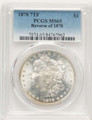 1878 7TF S$1 Morgan Silver Dollar Coin PCGS MS65   Reverse of 1878 coin front image