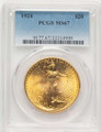 1924 $20 Saint Gaudens Double Eagle PCGS MS67 coin front image