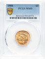 1888 $3 Three Dollar Gold  Coin PCGS MS65 coin front image