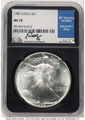 1986 S$1 American Silver Eagle Coin NGC MS70 coin front image