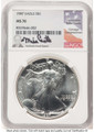1987 S$1 American Silver Eagle Coin NGC MS70 coin front image
