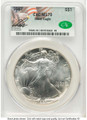 1987 S$1 American Silver Eagle Coin CACG MS70 coin front image