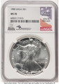 1988 S$1 American Silver Eagle Coin NGC MS70 coin front image