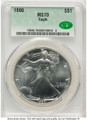 1990 S$1 American Silver Eagle Coin CACG MS70 coin front image