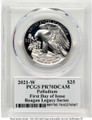 2021-W $25 Palladium Eagle Coin PCGS PR70 coin back image