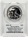 2022-W $25 Reverse Proof Palladium Eagle Coin PCGS rev PR70 coin back image