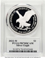 2022-W S$1 Proof American Silver Eagle Coin PCGS PR70 DCAM coin back image