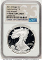 2021-W S$1 Proof American Silver Eagle Coin NGC PF70 UCAM - Type Two - First Strike coin front image