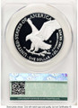 2025-W $1 Proof American Silver Eagle Coin CACG PR70 DCAM - First Day of Issue coin back image