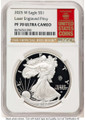 2025-W $1 Proof American Silver Eagle Coin NGC PF70 UCAM - Laser Privy coin front image