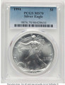 1994 S$1 American Silver Eagle Coin PCGS MS70 coin front image