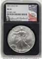 2001 S$1 American Silver Eagle Coin NGC MS70 coin front image