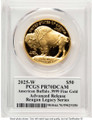 2025-W G$50 Proof 1 oz American Gold Buffalo Coin PCGS PR70 DCAM coin back image
