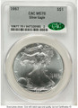 1997 S$1 American Silver Eagle Coin CACG MS70 coin front image