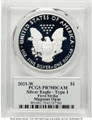 2021-W S$1 Proof American Silver Eagle Coin PCGS PR70 DCAM - Type One coin back image